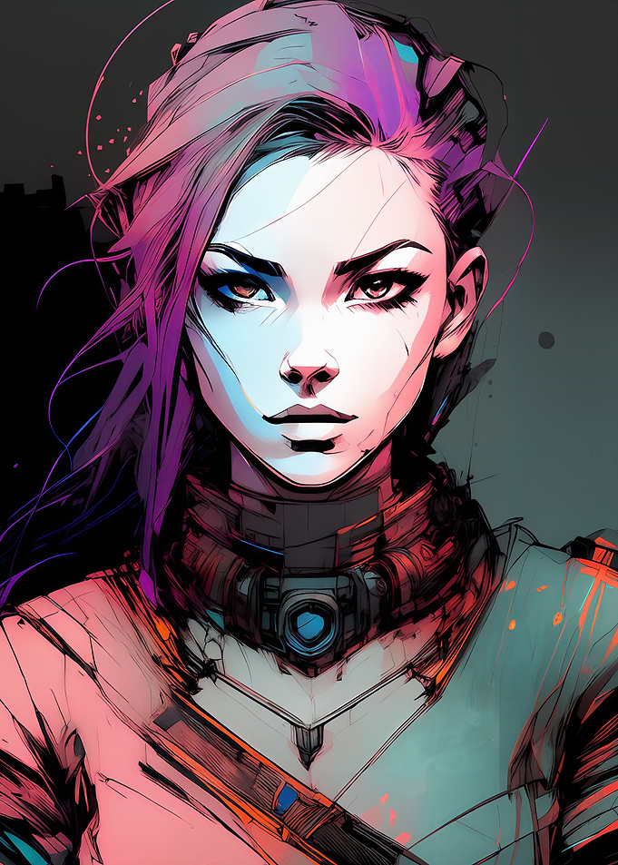 Anime Cyber Girl Artwork