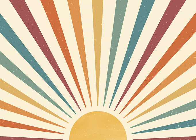 Retro Sun Art Sunburst