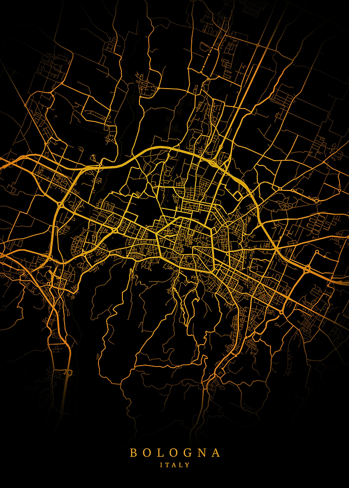 Bologna City Map Gold