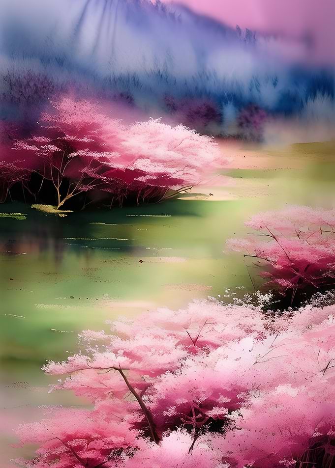 Mist Spring in Forest