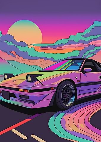 Colorful JDM Sports Car