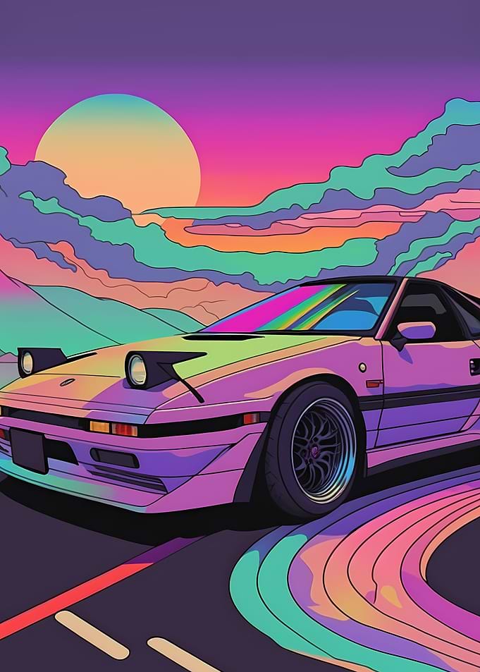 Colorful JDM Sports Car