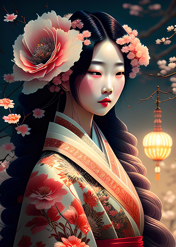 Elegant Floral Maiden Girl