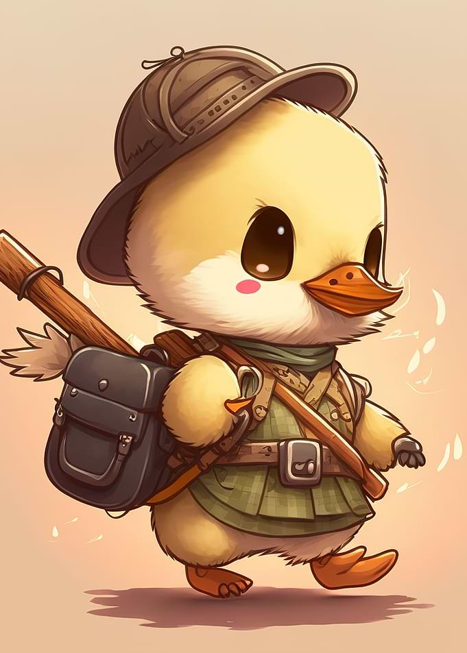 Cute cartoon duck