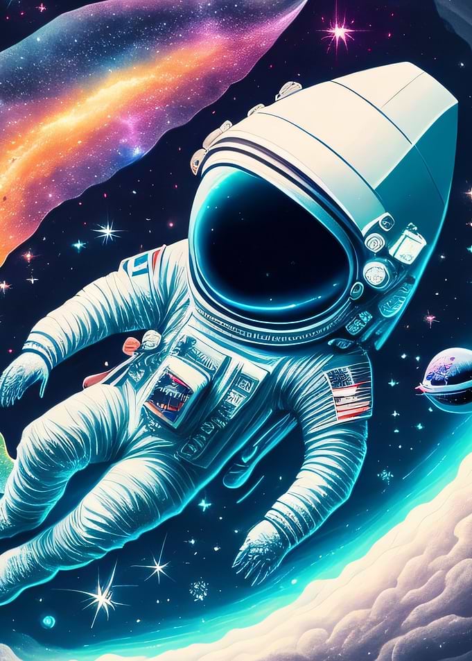 the astronaut and galaxy
