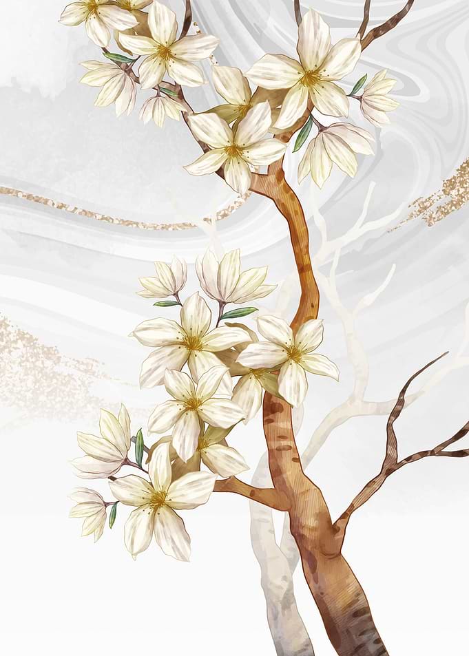 Abstract plum Floral W