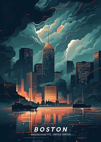 Boston Skyscraper horizon