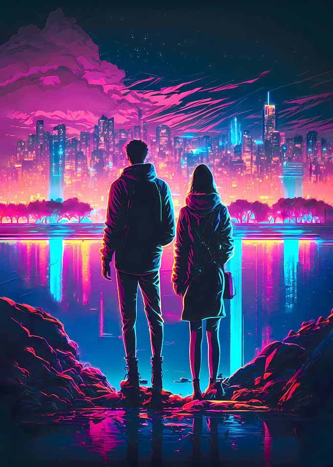Couple Neon Lake City