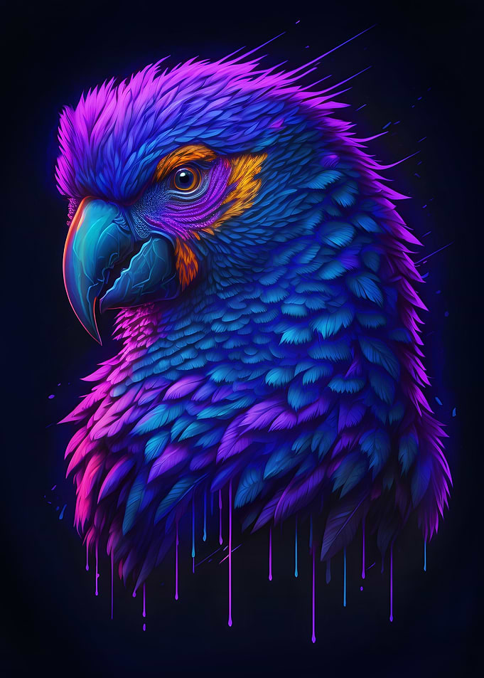 The head of a parrot