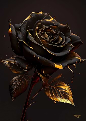 Vintage Black Rose