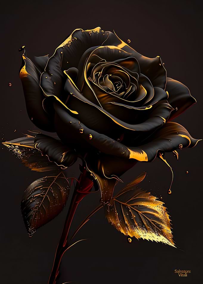 Vintage Black Rose