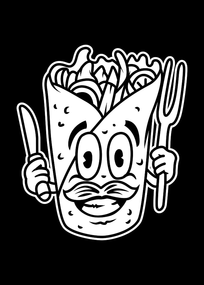 Food Character BnW 15