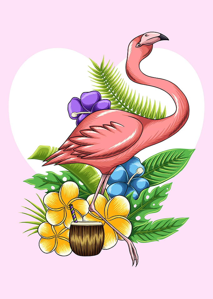 Flamingo summer tropical