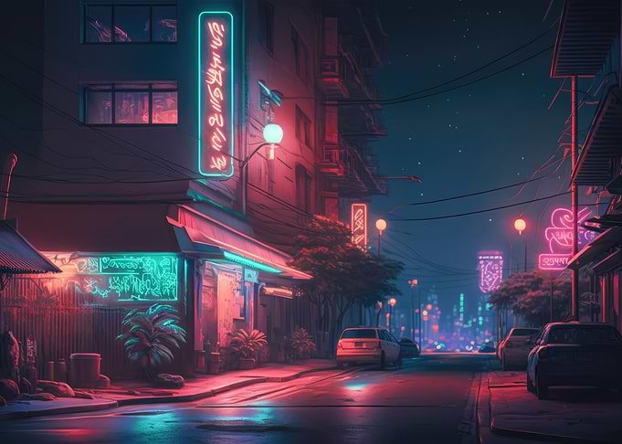 Cyberpunk neon night