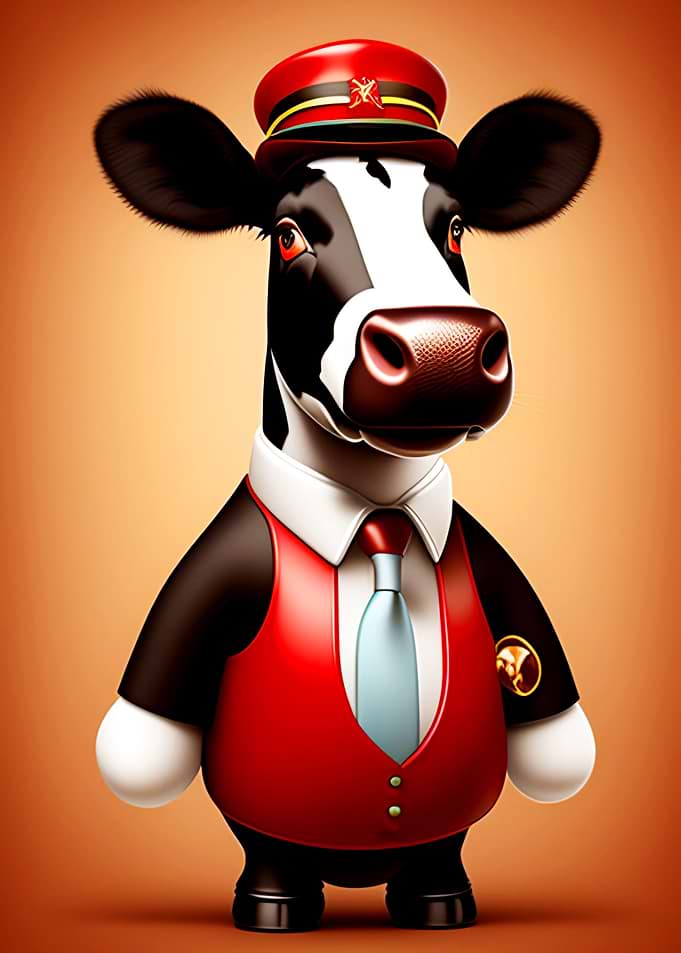 COW IN SERVANT COSTUME
