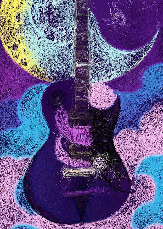 Purple Cosmic Guitar