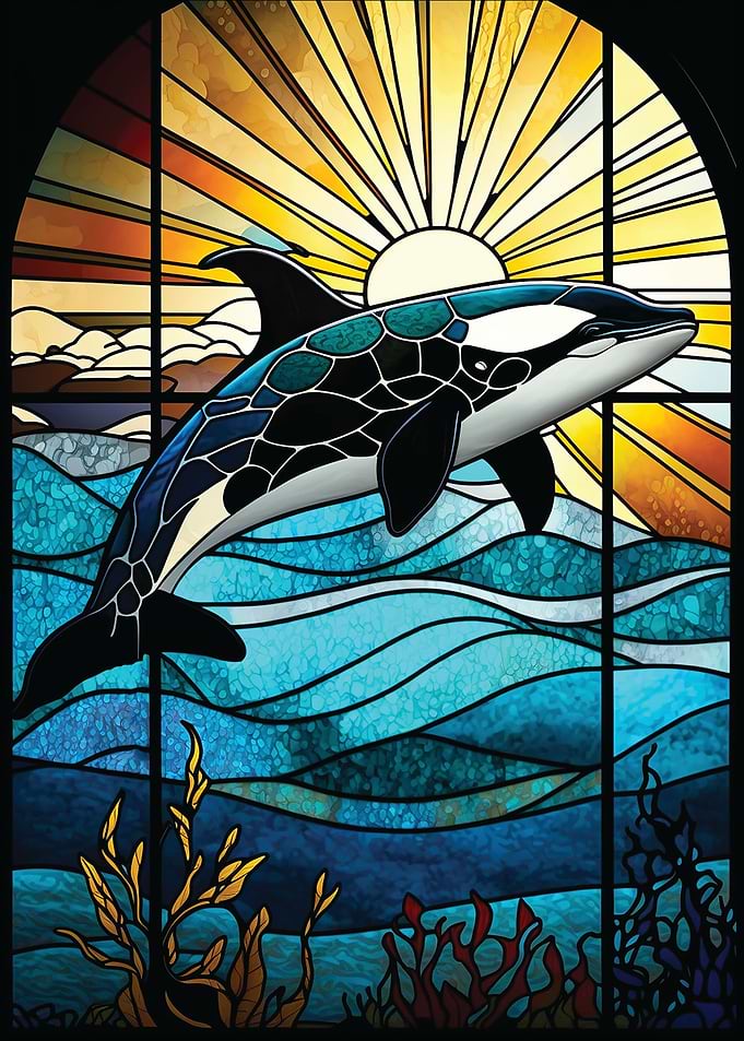 Orca Stained Glass