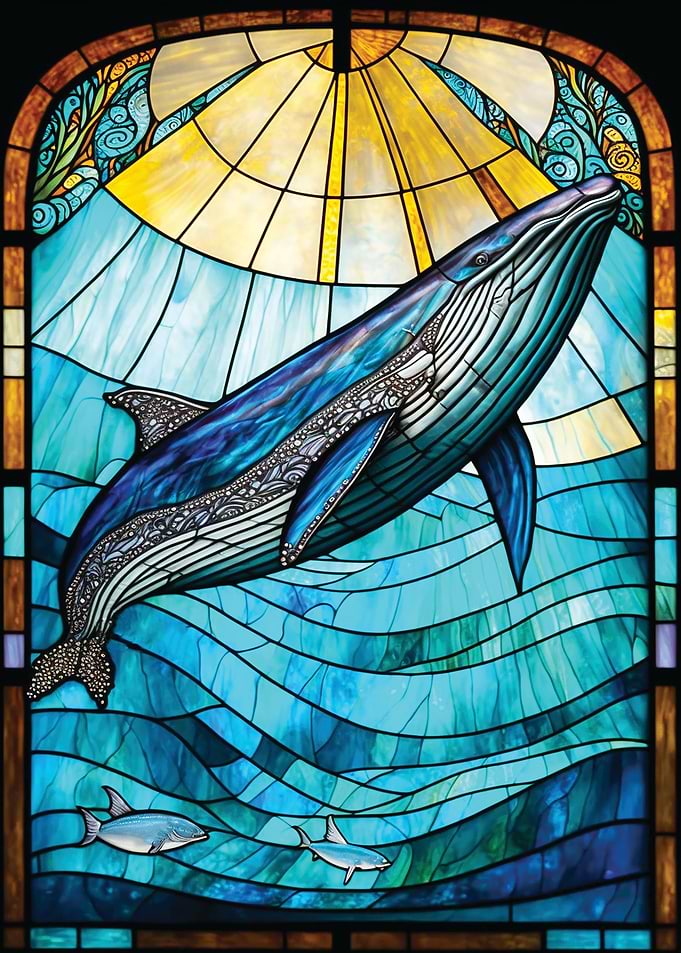 Blue Whale Stained Glass