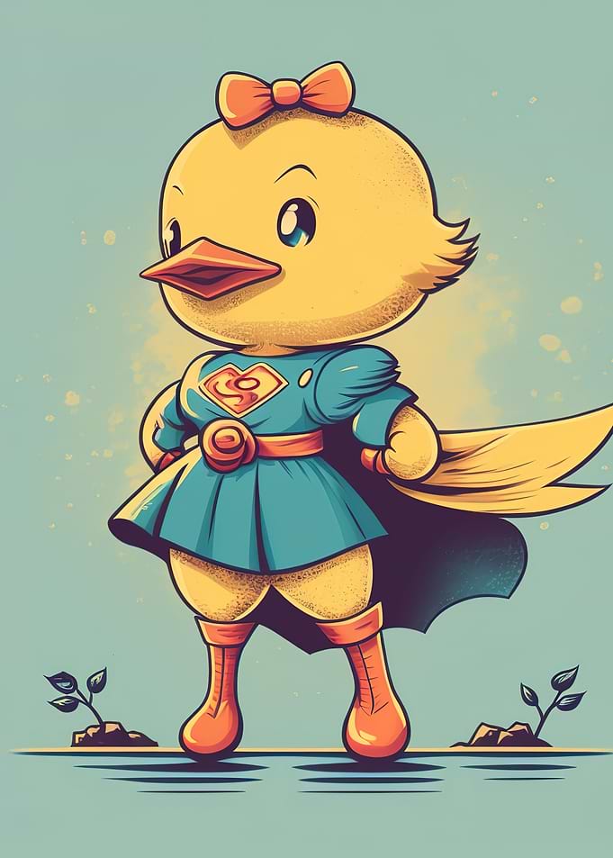 Cute cartoon duck