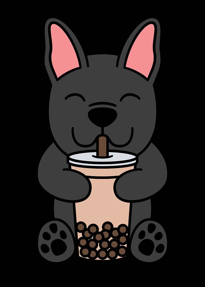 French Bulldog Bubble Tea