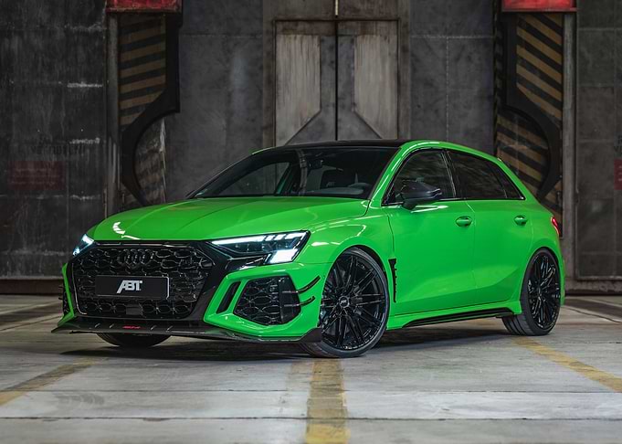 Green Audi Luxury Car