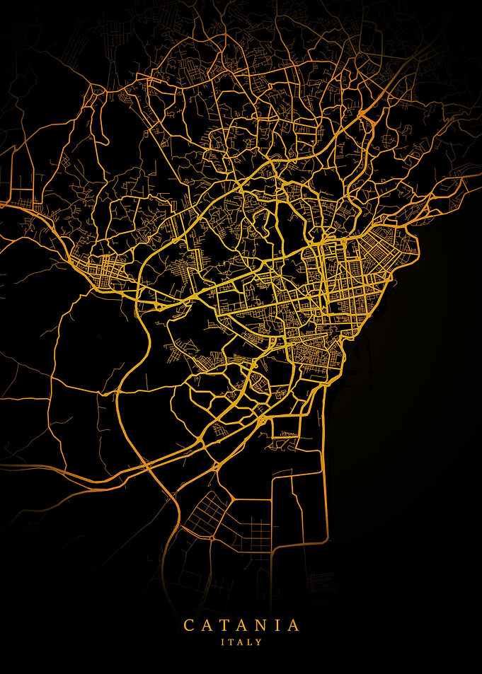 Catania City Map Gold