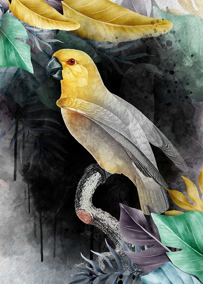 Abstract plum Bird BW 2