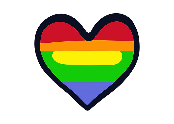 Heart rainbow shape squigg