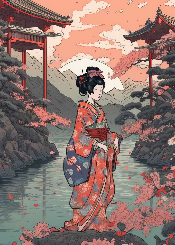 Asian Beauty Women Print