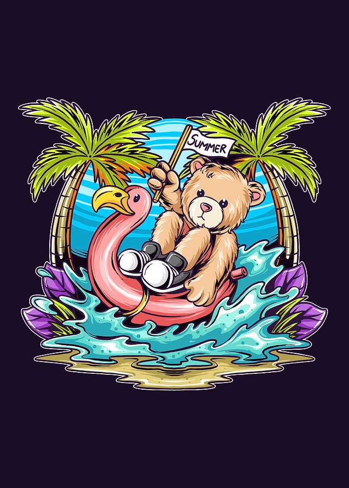Bear sitting on summer
