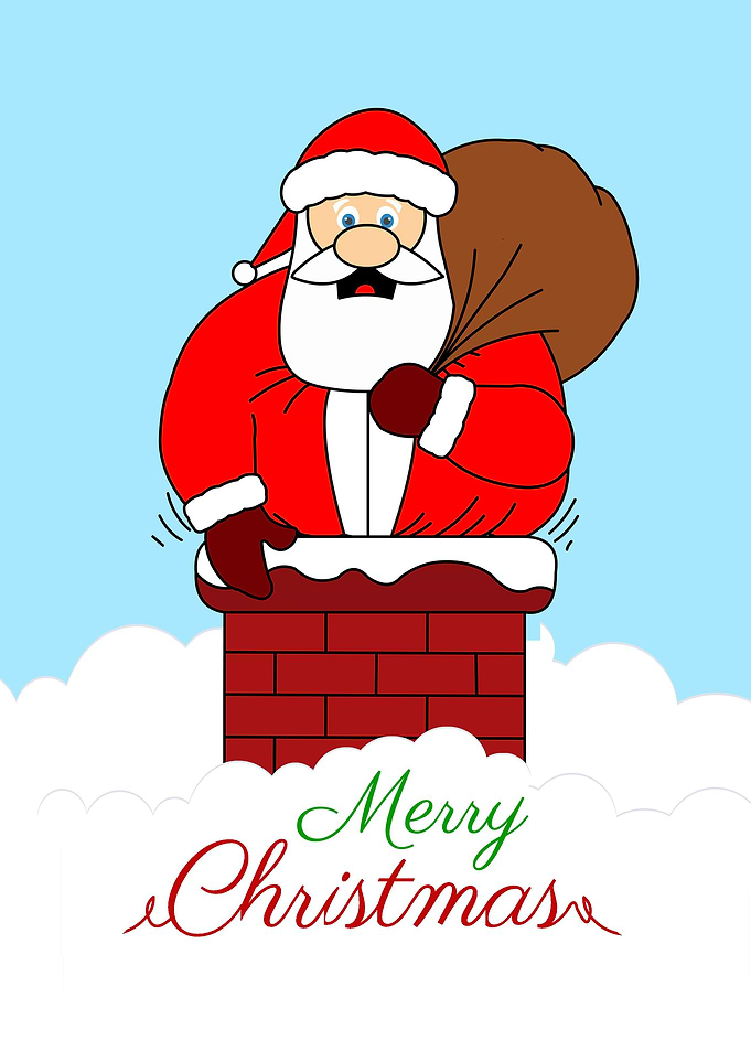 Merry xmas stuck fat santa
