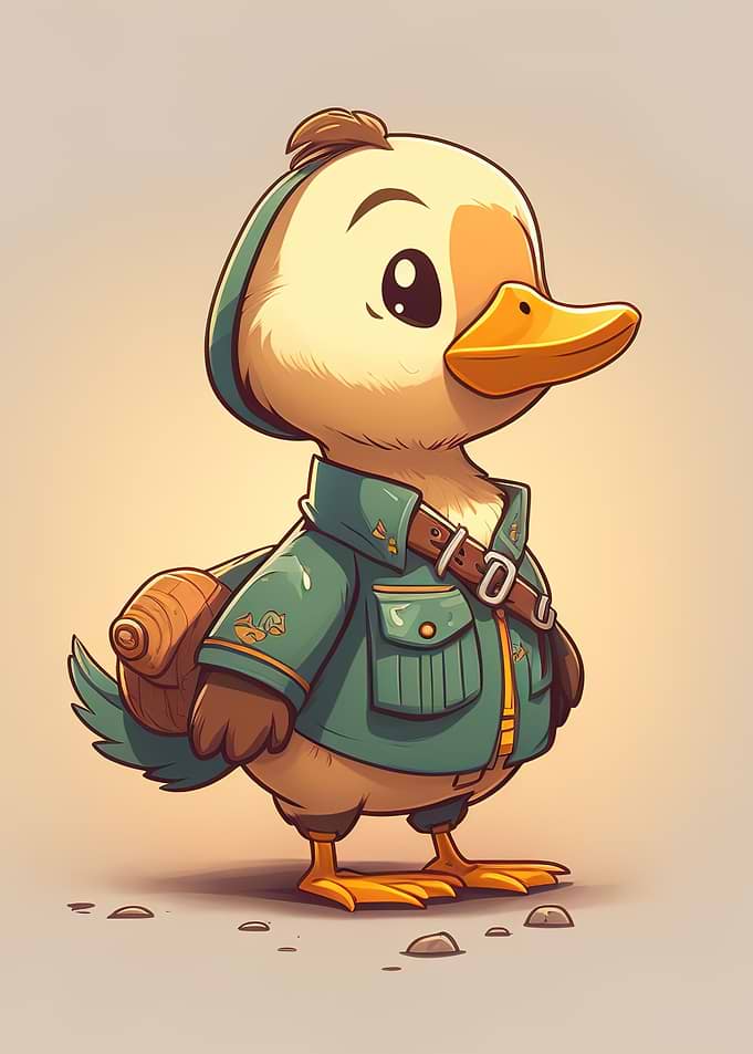 Cute cartoon duck