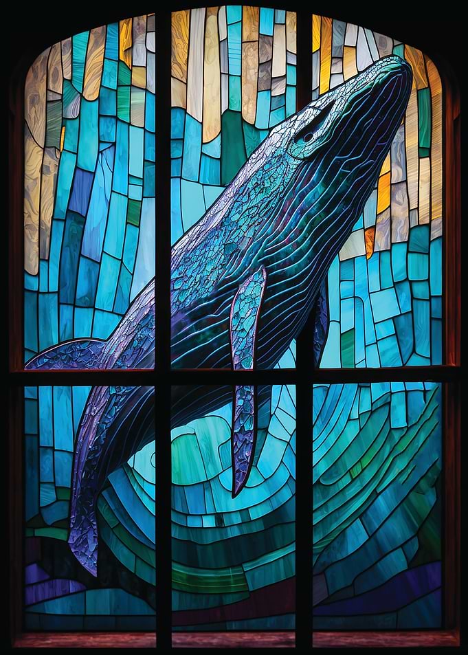 Whale Stained Glass