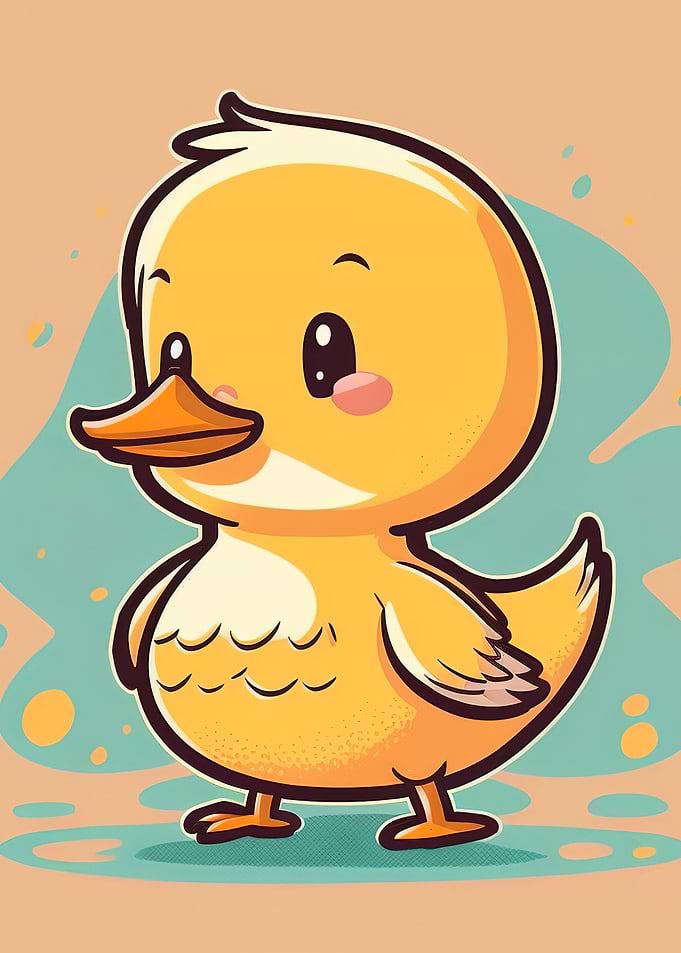 Cute cartoon duck