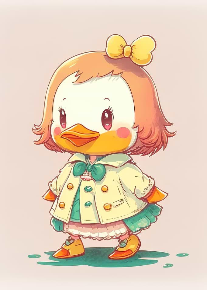 Cute cartoon duck