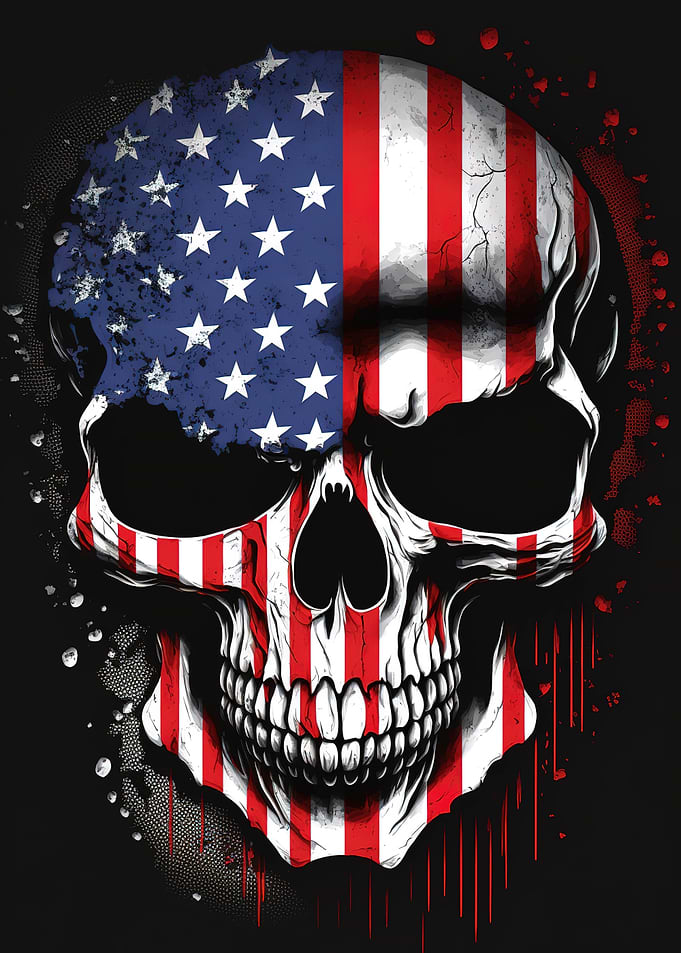 Skull with American Flag
