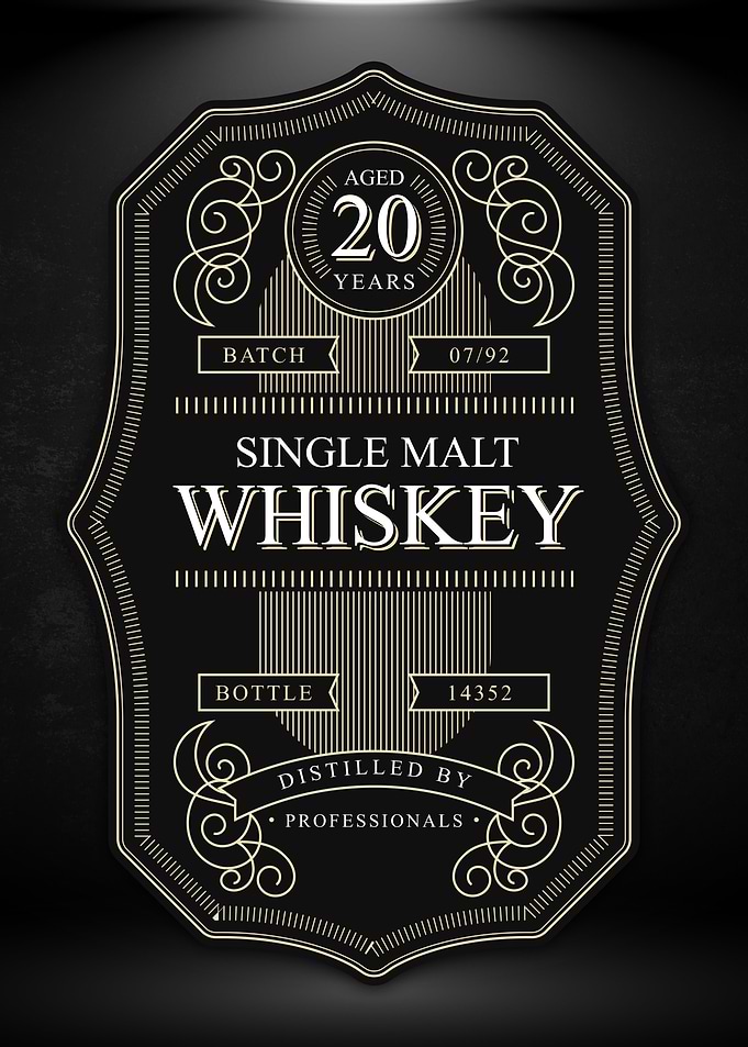 Elegant Whiskey Label Sign