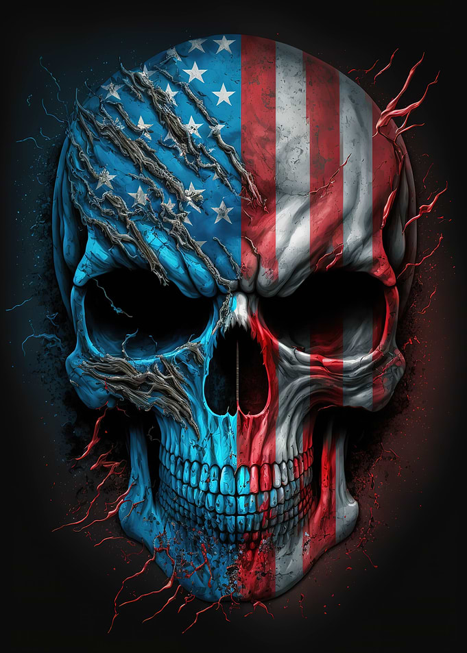 Skull with American Flag