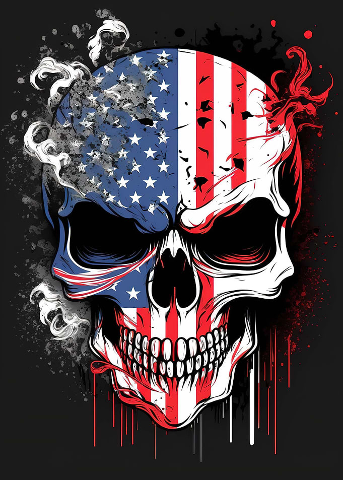 Skull with American Flag