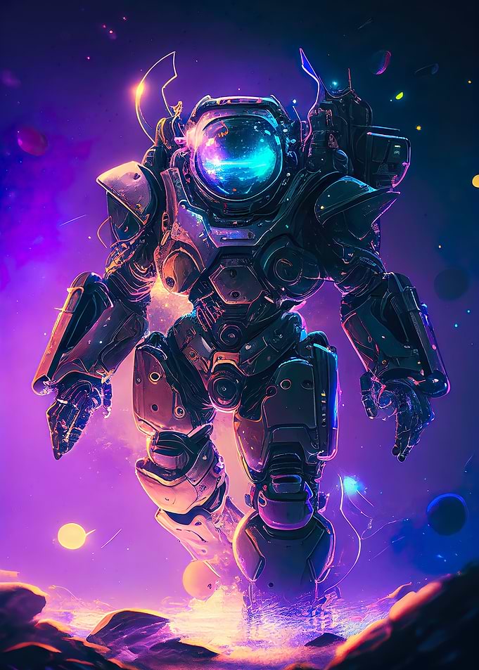Robot Astronaut Walking