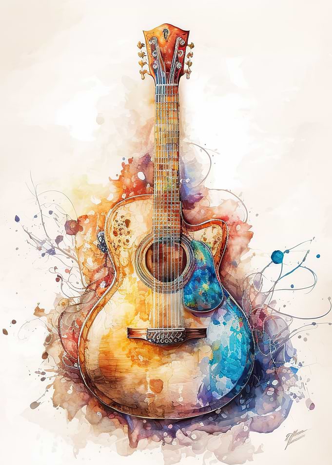 Guitar watercolor