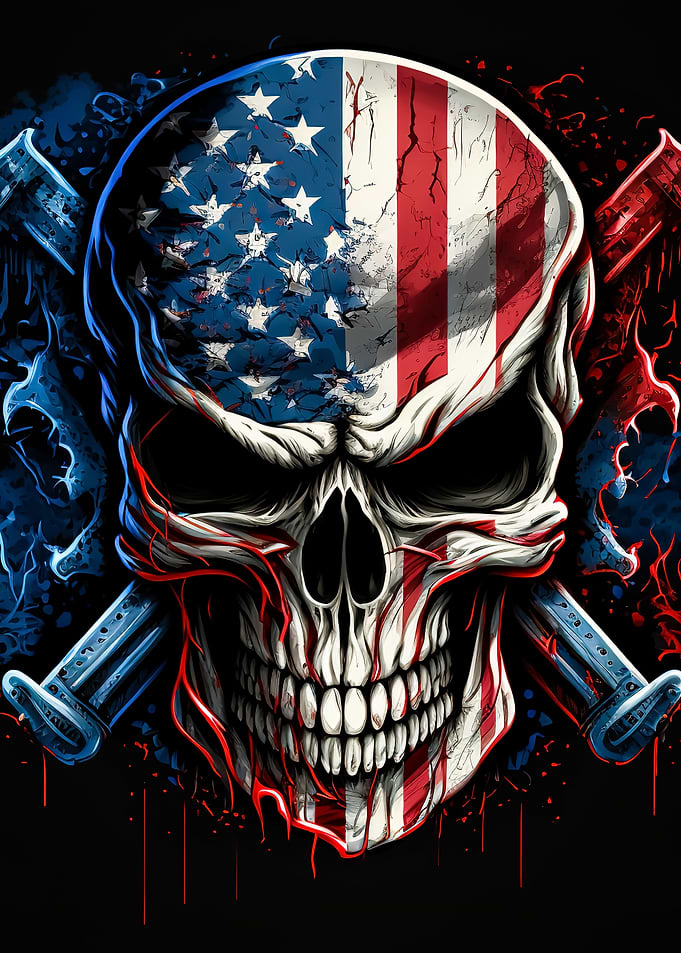 Skull with American Flag