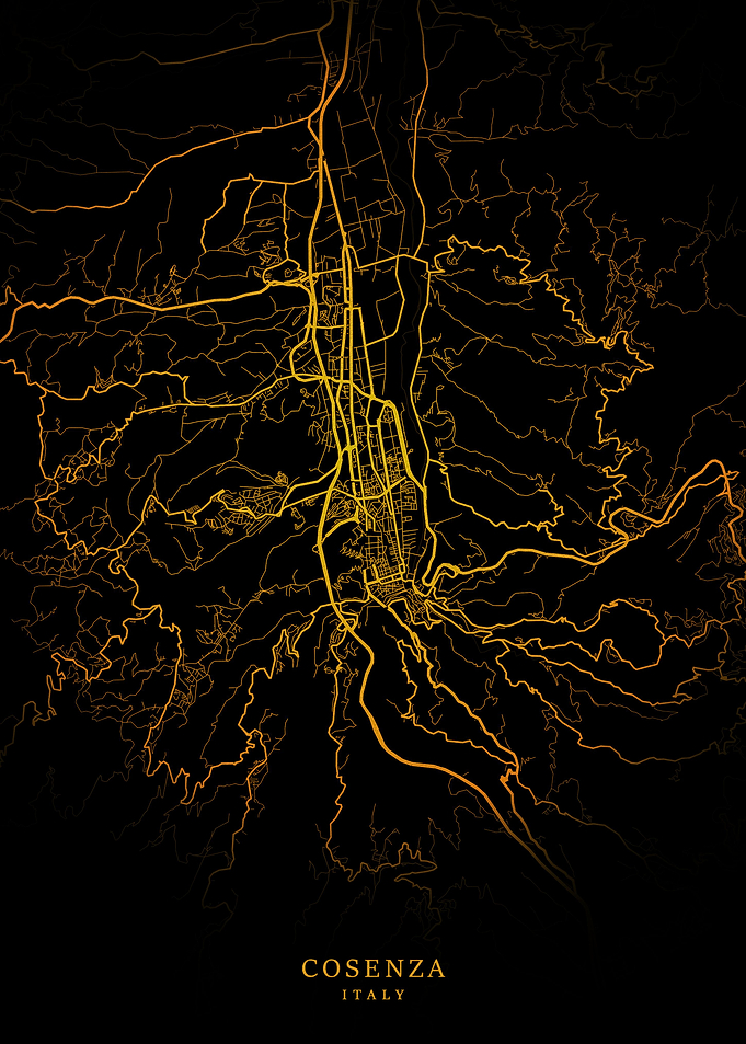 Cosenza City Map Gold