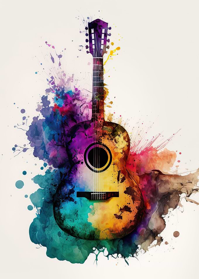 Guitar watercolor