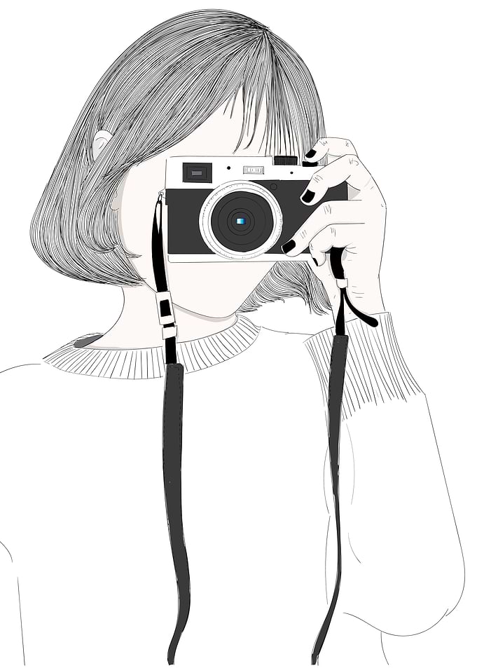 Girl Taking a Photo Poster