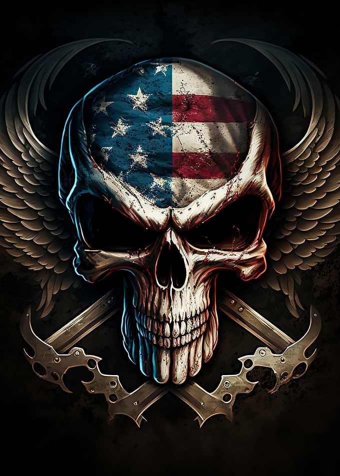Skull with American Flag