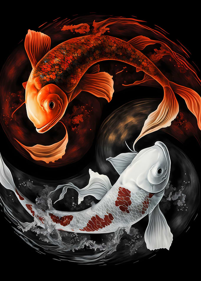 Red White Koi Circle