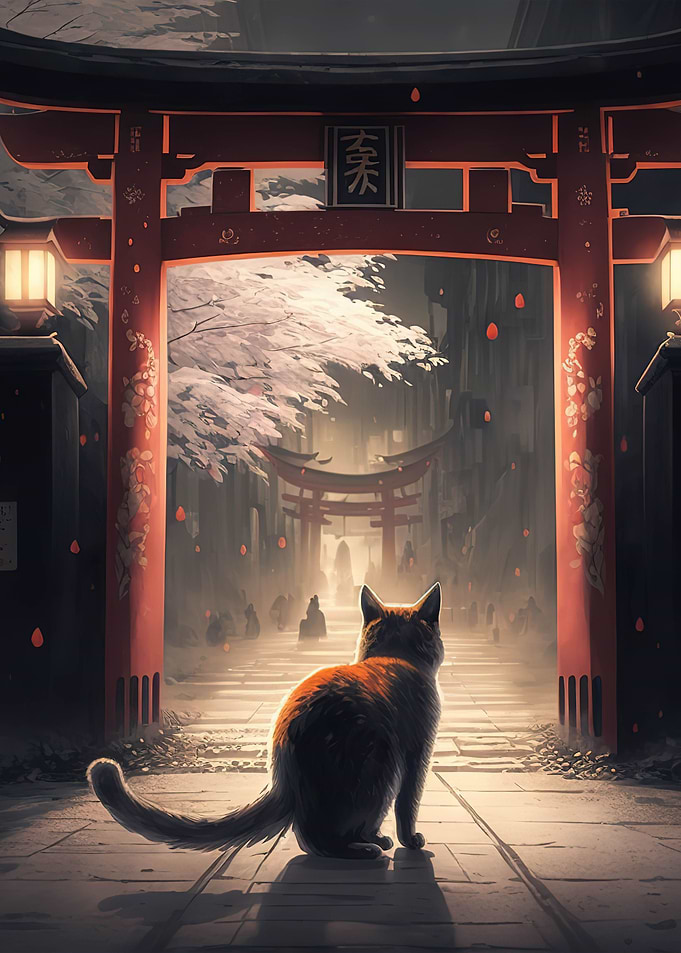 Cat gate japan landscape