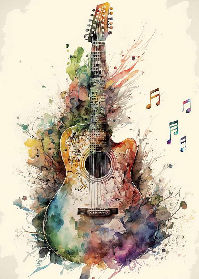 Guitar watercolor