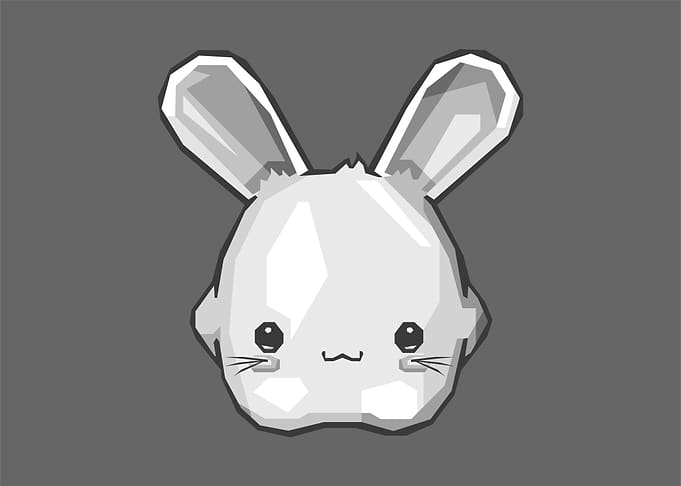 Cute Rabbit Grayscale